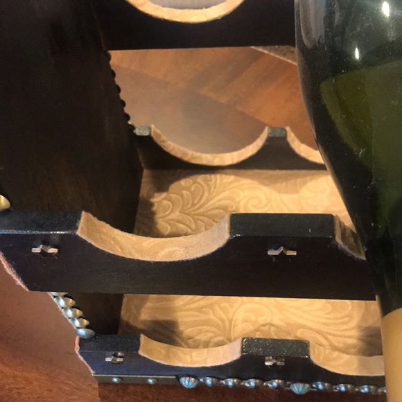 Artist Made Cowhide Southwestern Wine Rack - Picture 5 of 11